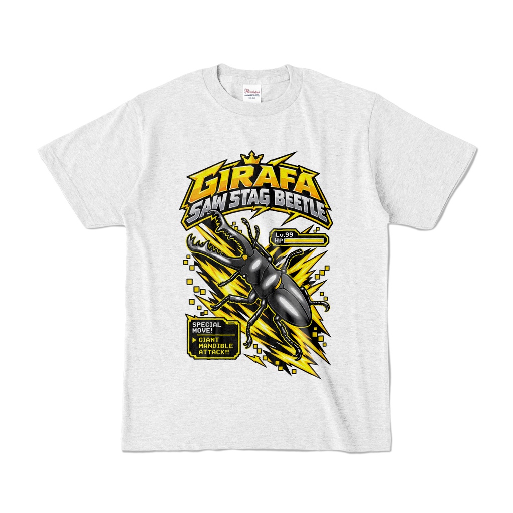 【Tシャツ】ギラファノコギリクワガタ　ゲーム風Tシャツ