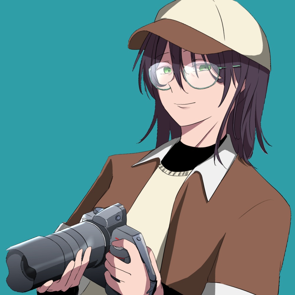 カメラを持つ人物