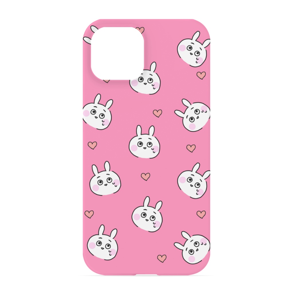 ミニまゆげうさぎ iPhoneケース ピンク