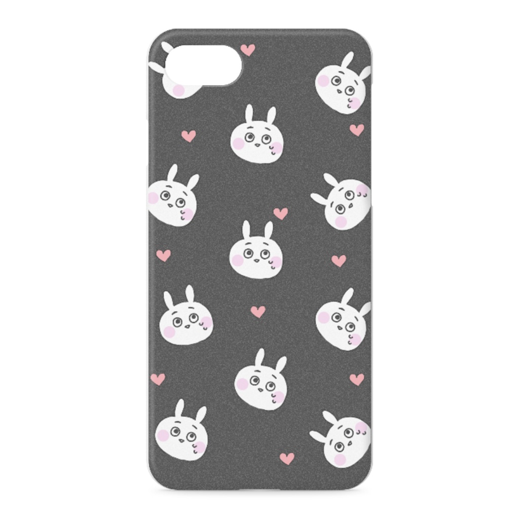 ミニまゆげうさぎ iPhoneケース グレーブラック