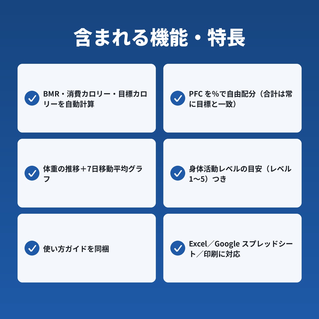 消費カロリー計算テンプレート