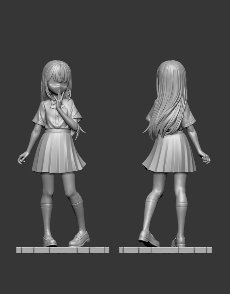 #01 女の子(制服) 1/6 スケールフィギュア用 3Dモデル