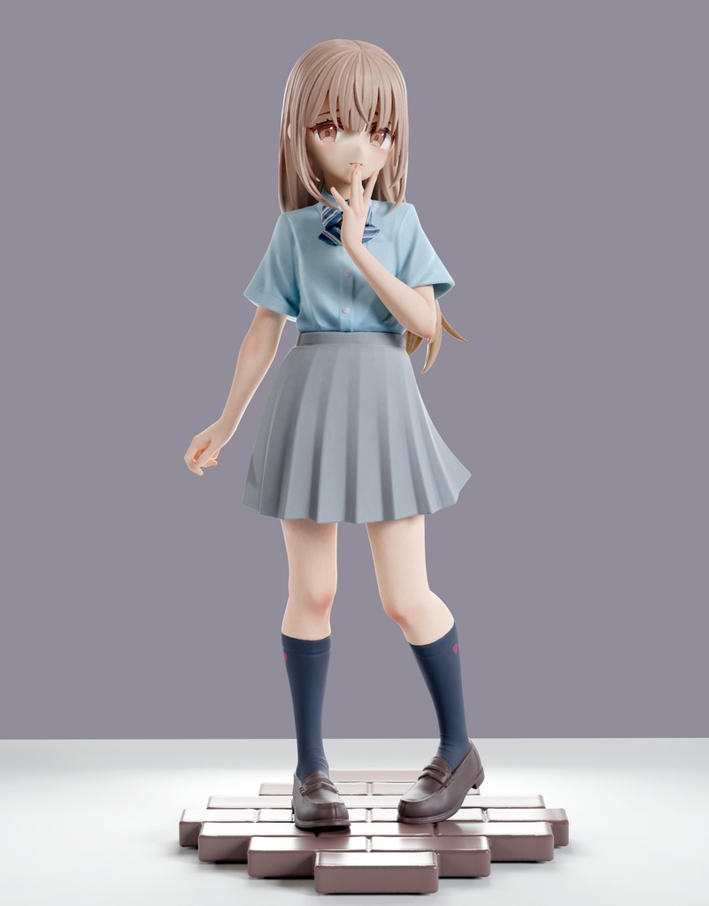 #01 女の子(制服) 1/6 スケールフィギュア用 3Dモデル