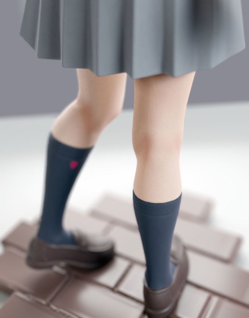 #01 女の子(制服) 1/6 スケールフィギュア用 3Dモデル