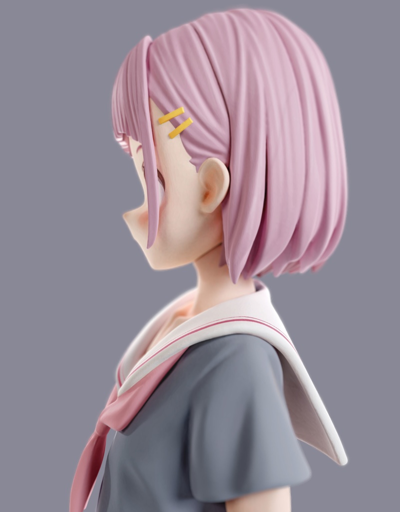 #02 女の子(制服) 1/6 スケールフィギュア用 3Dモデル