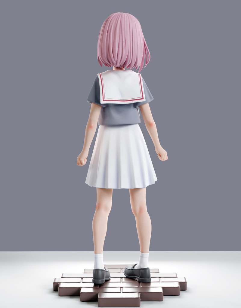 #02 女の子(制服) 1/6 スケールフィギュア用 3Dモデル