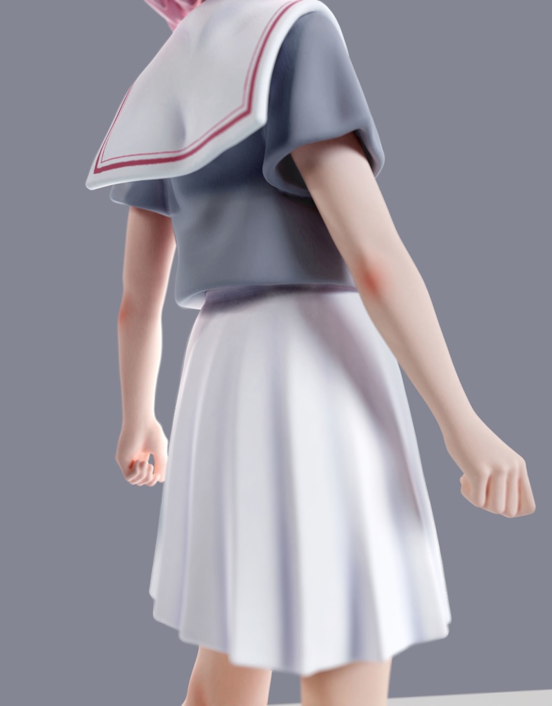 #02 女の子(制服) 1/6 スケールフィギュア用 3Dモデル