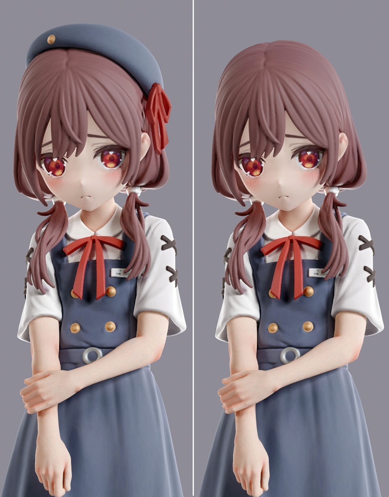 #03 女の子(制服) 1/6 スケールフィギュア用 3Dモデル