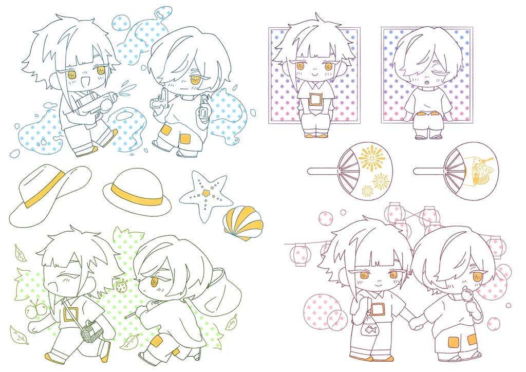 ひそほまクリアシール　夏休み