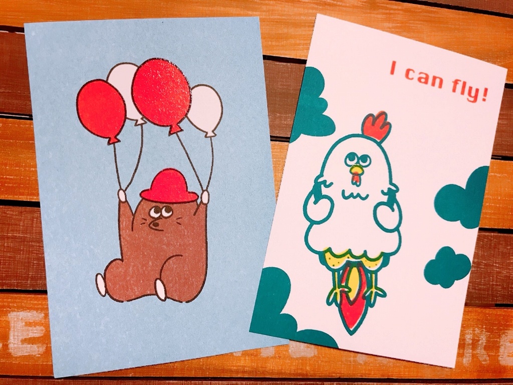 【ゆるかわ動物】ポストカード 全3種