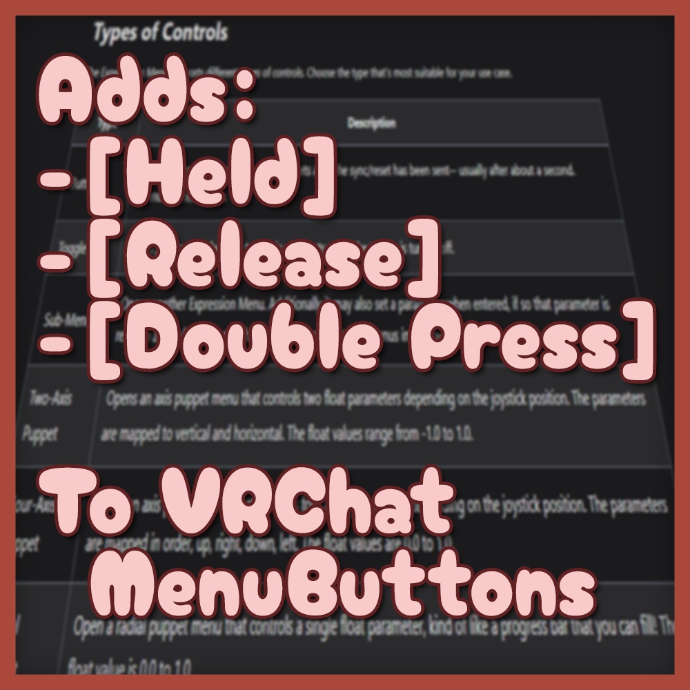 【VRChat】1-Button Menu System Template