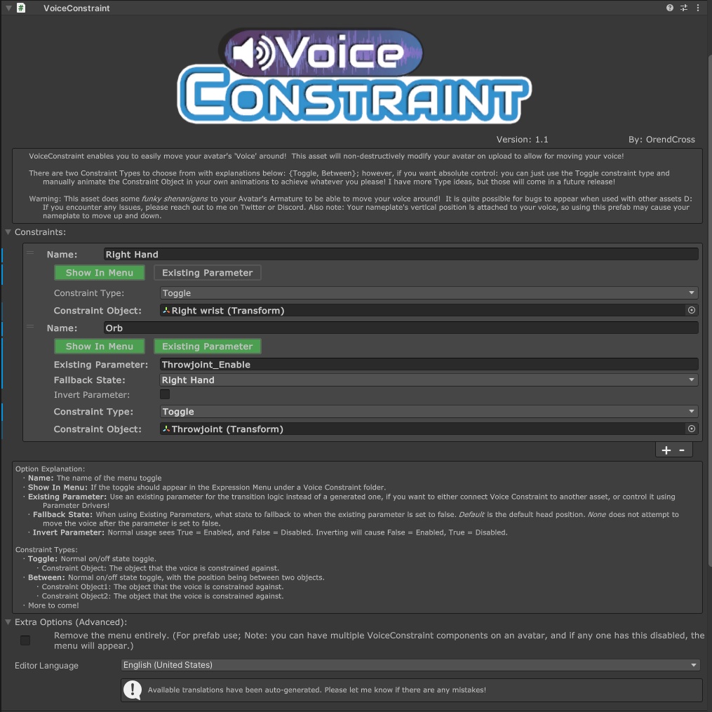 【VRChat】VoiceConstraint | 音声制約 Move Your Voice!【ModularAvatar/NDMF】