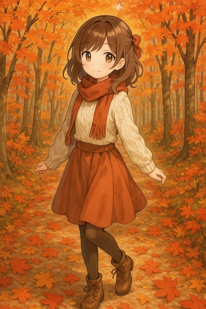 秋の林道にて