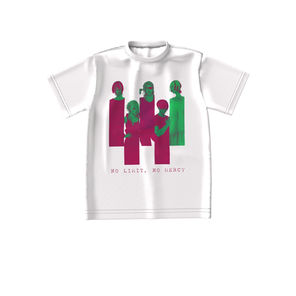 DEAD×DEAD 15th Anniversary "NO LIMIT,NO MERCY" ビッグシルエットTシャツ:WHITE