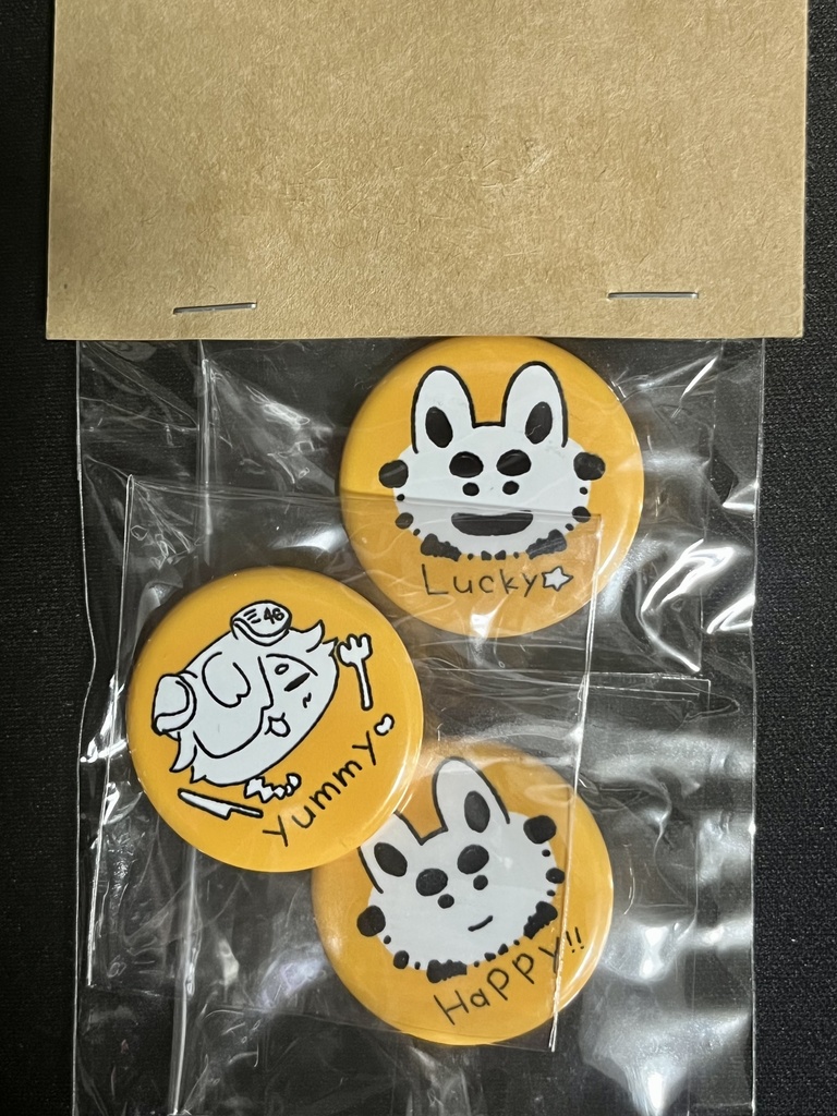 【うちの子】HAPPY！LUCKY☆YUMMY♡【缶バッジ/32mm】