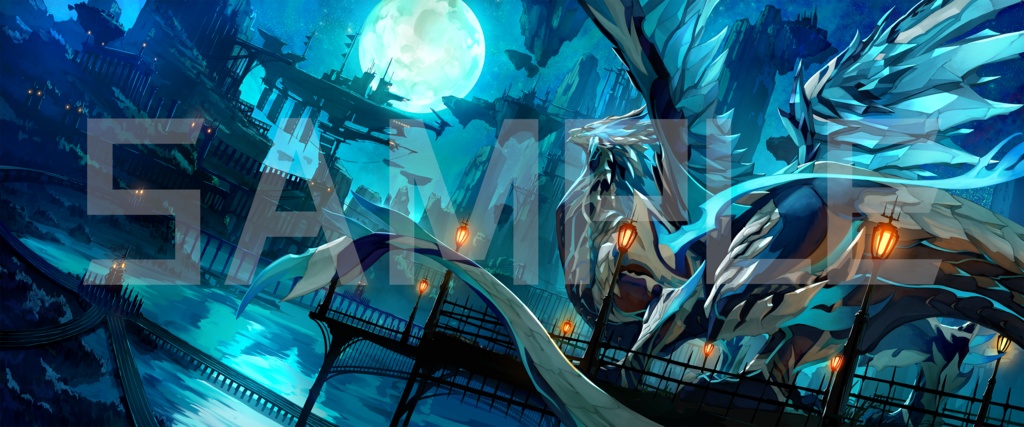 【完全限定生産: 残り3点】登録者数2,000人記念！専用描き下ろし特別イラストで製作したゲーミングデスクマット【300mm×800mm】