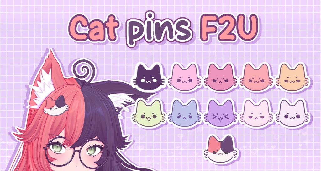 【3D MMD/PMX | 無料】猫ピンの / Cat pins (Free)