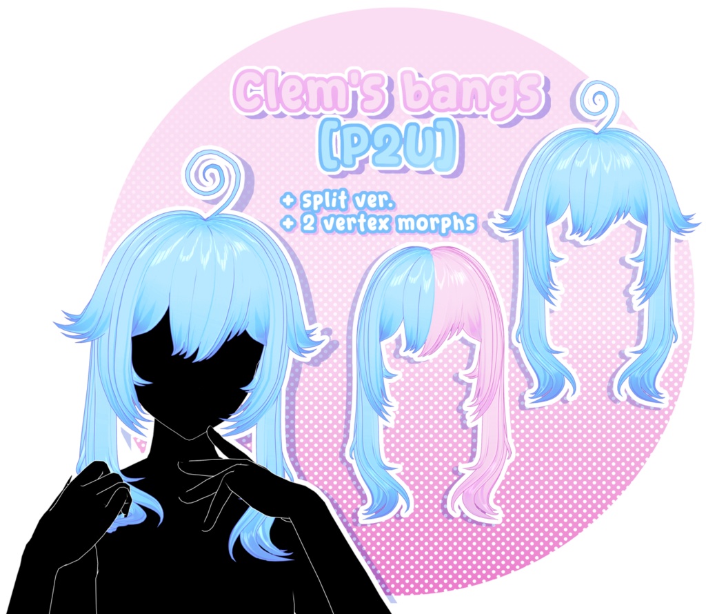 【3D MMD/PMX】斜め前髪|Clem's hair bangs