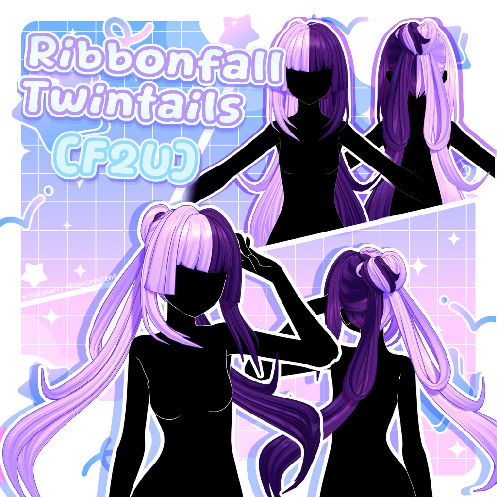 【3D MMD/PMX | 無料】リボン状ツインテール / Ribbonfall Twintails (Free)