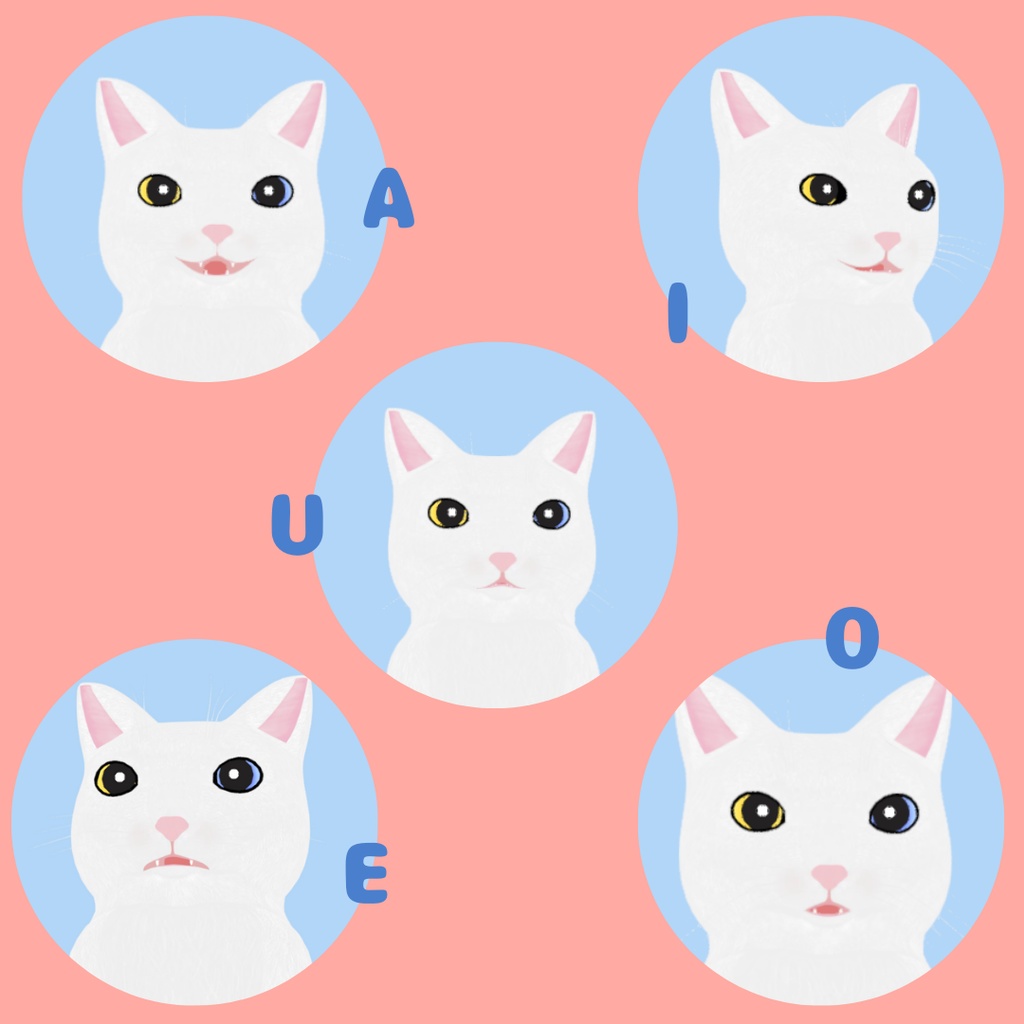 白猫(オッドアイ)3Dアバター【cluster・AVATAVI向け】/まちねこアバターシリーズ