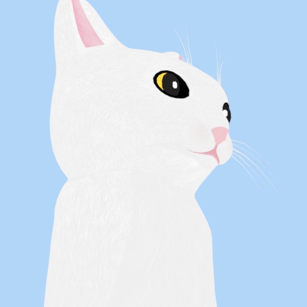 白猫(オッドアイ)3Dアバター【cluster・AVATAVI向け】/まちねこアバターシリーズ