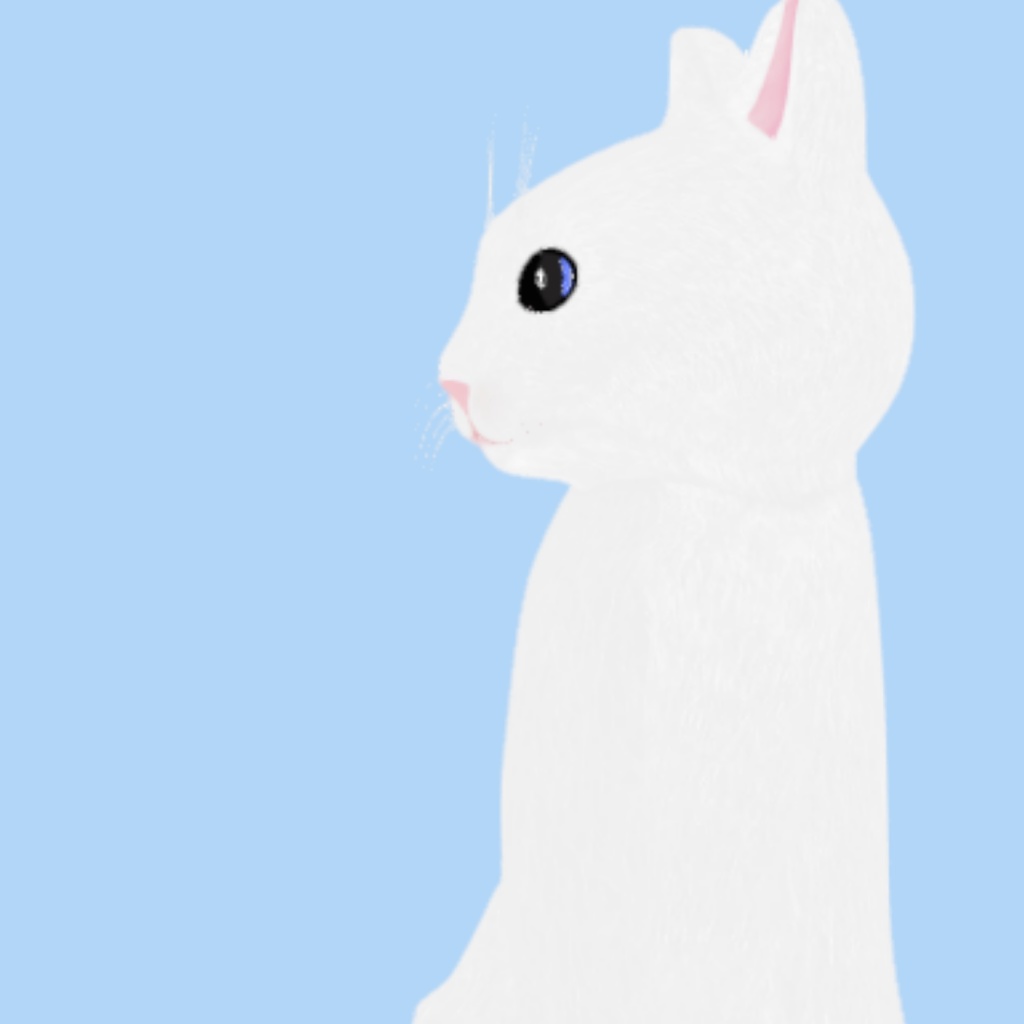 白猫(オッドアイ)3Dアバター【cluster・AVATAVI向け】/まちねこアバターシリーズ