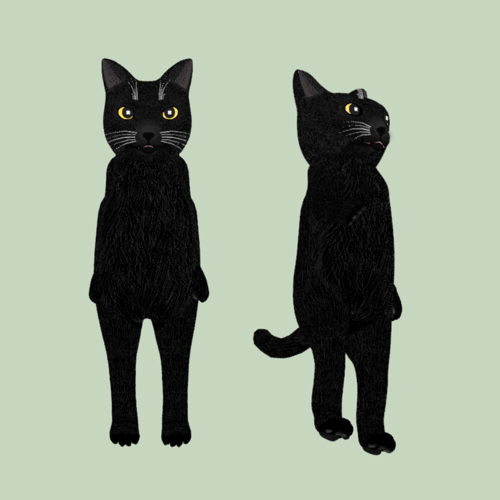 黒猫3Dアバター【cluster・AVATAVI向け】/まちねこアバターシリーズ