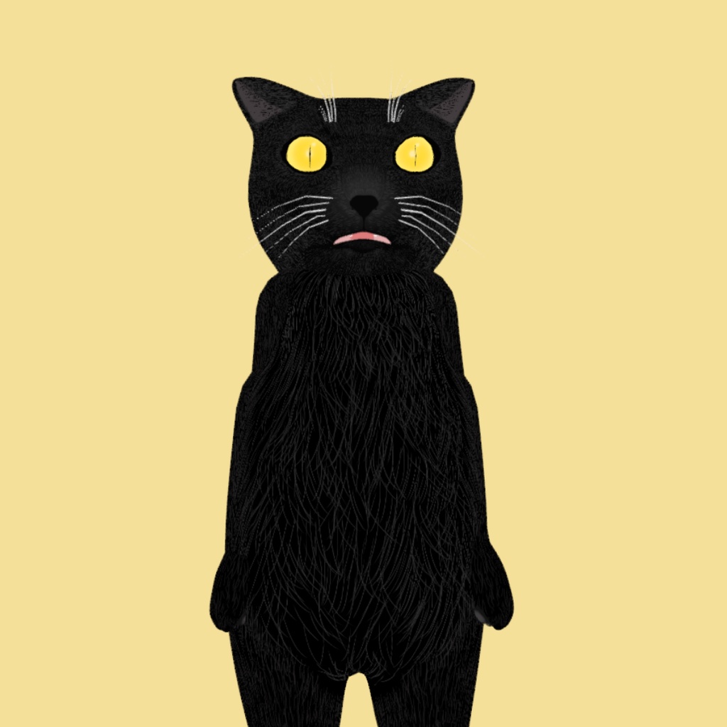 黒猫3Dアバター【cluster・AVATAVI向け】/まちねこアバターシリーズ