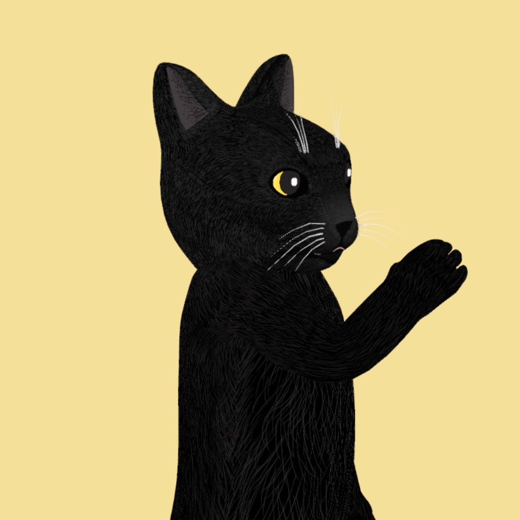 黒猫3Dアバター【cluster・AVATAVI向け】/まちねこアバターシリーズ