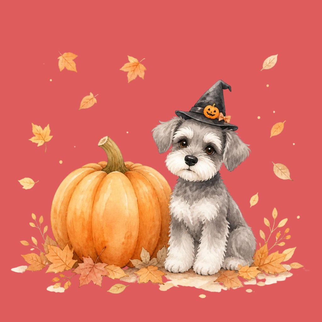 ハロウィン・シュナウザー｜デジタルペーパー3色セット