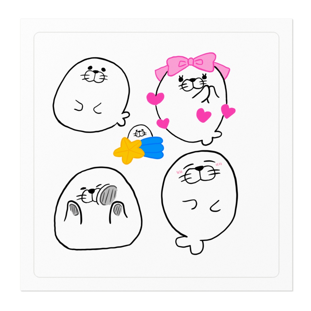 あざらしたくさんステッカー2