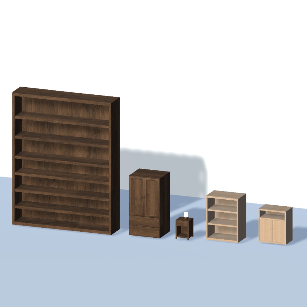 【3Dモデル】棚・ベッドサイドランプ・ナイトテーブル