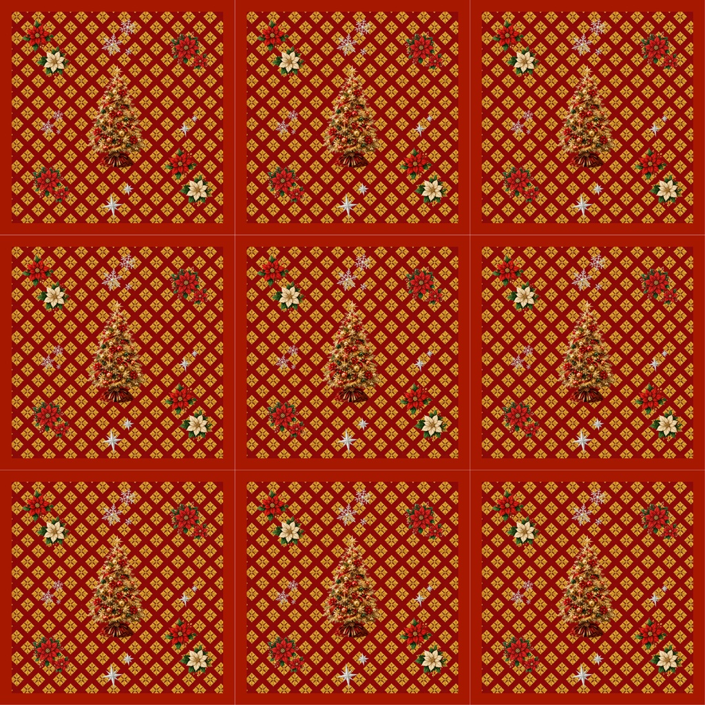 古典和柄×クリスマス 赤5枚セット