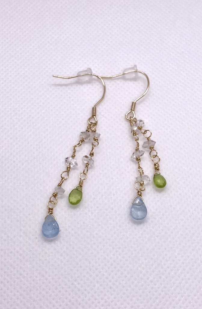 アクアマリン・ペリドットのピアス/イヤリング