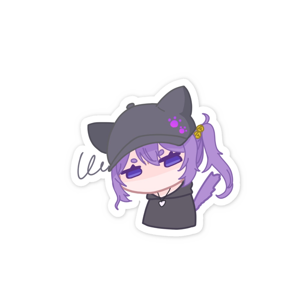 7_a 不機嫌猫 スマホステッカー