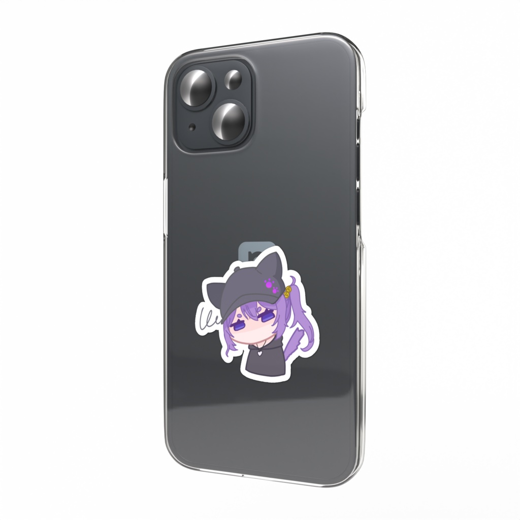 7_a 不機嫌猫 スマホステッカー