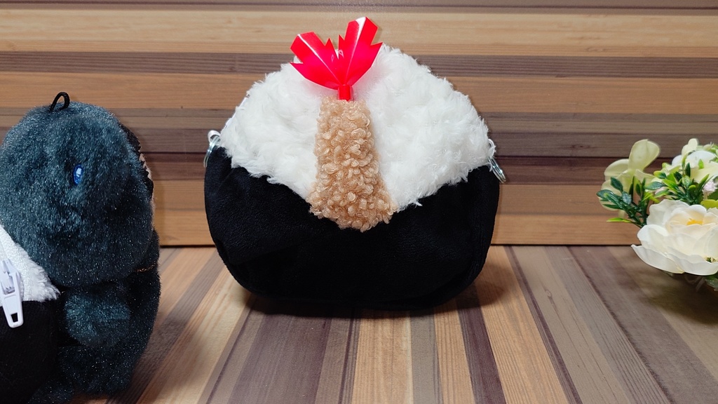 F-05】ビニル窓付き海苔包みおにぎりポーチ/天むす