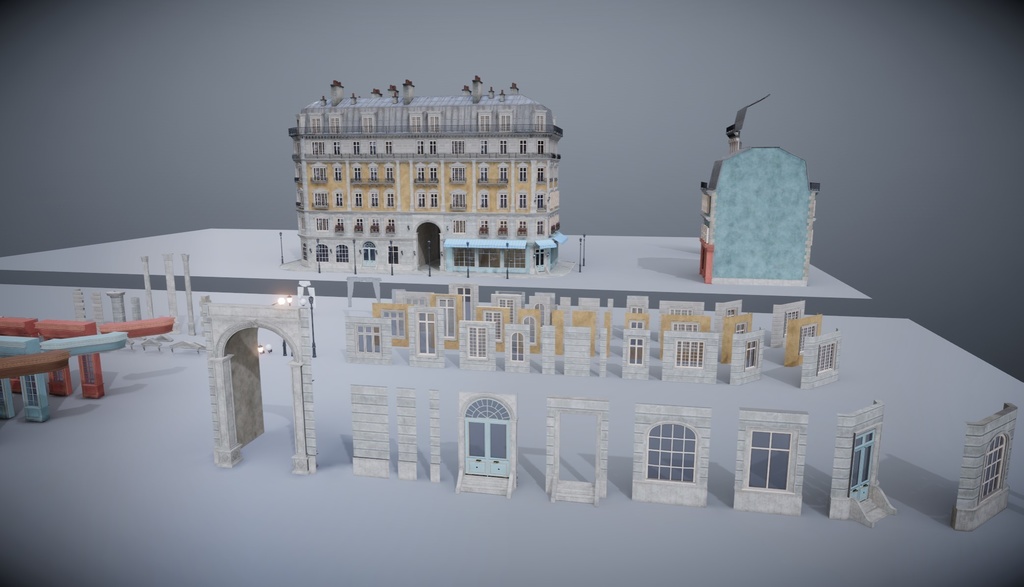ヨーロッパの建物のファサード/European Building Facades [VRChat] - Cattus Shop - BOOTH