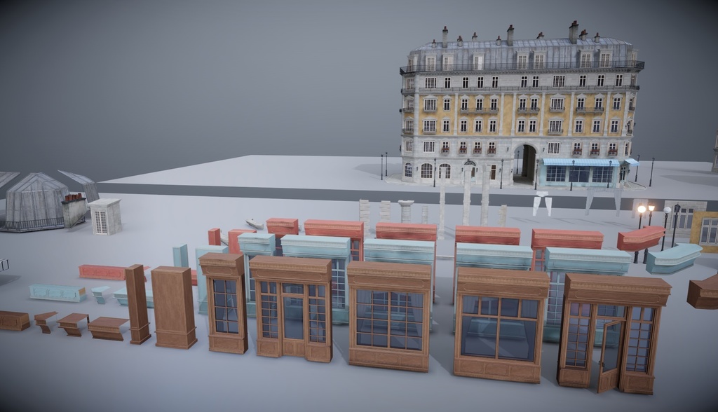 ヨーロッパの建物のファサード/European Building Facades [VRChat] - Cattus Shop - BOOTH
