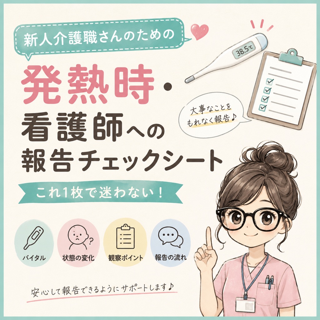 新人介護職さんのための 発熱時・看護師への報告チェックシート