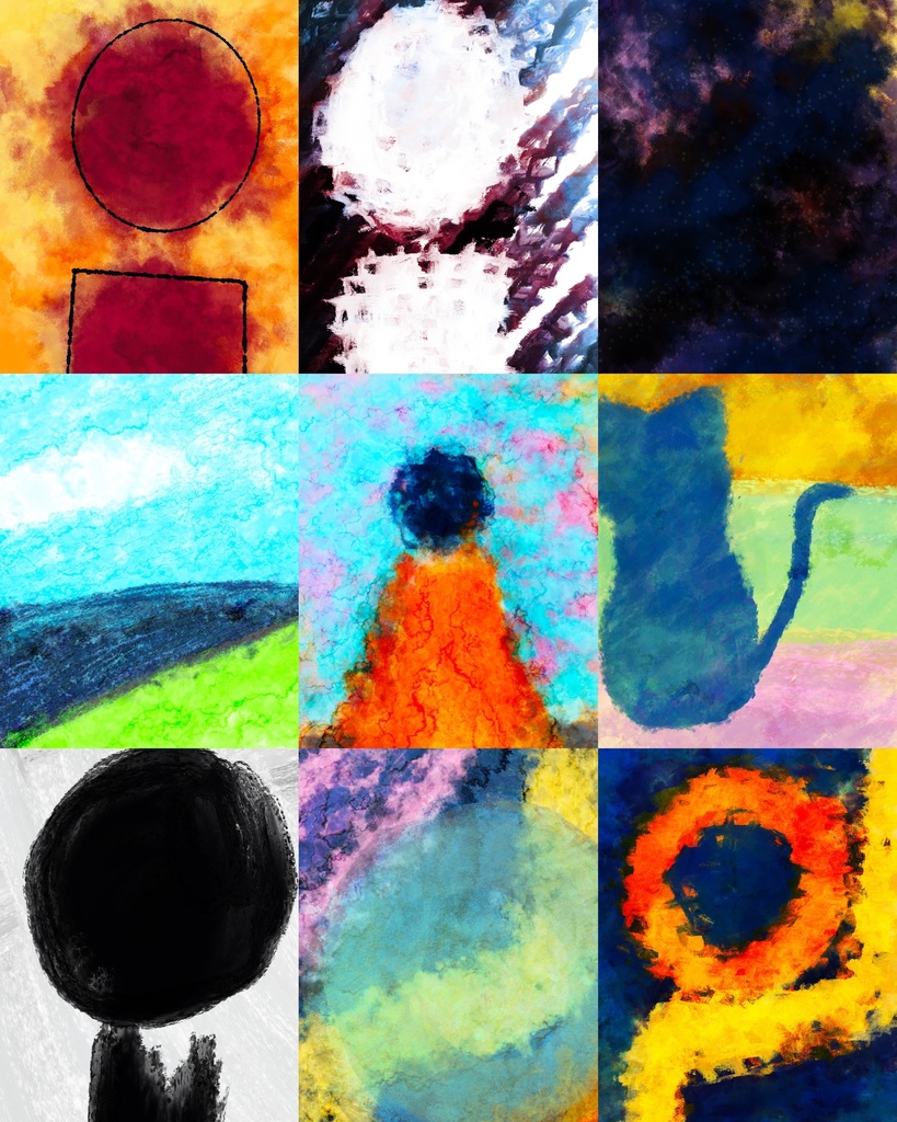 謎の画家が描いた絵画、アート素材