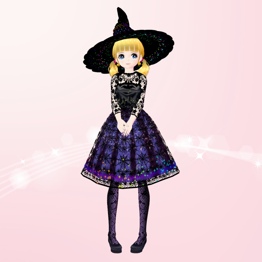 VRoid】ハロウィン魔女ドレスセット (HALLOWEEN WITCH DRESS SET) - mako-mako - BOOTH