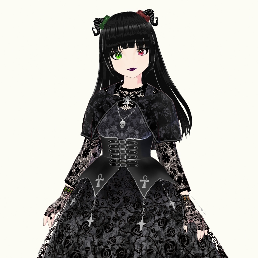 【VRoid】ゴスロリ衣裳&メイクセット Ver1.10