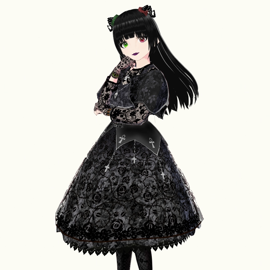 【VRoid】ゴスロリ衣裳&メイクセット Ver1.10