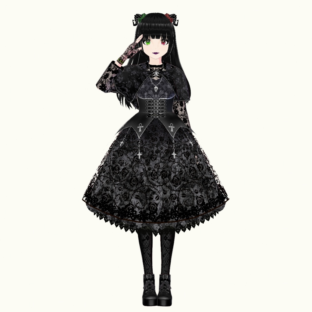 【VRoid】ゴスロリ衣裳&メイクセット Ver1.10
