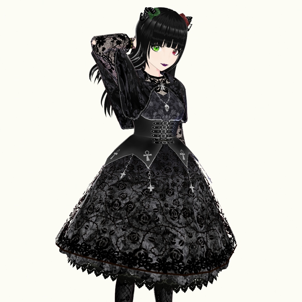 【VRoid】ゴスロリ衣裳&メイクセット Ver1.10