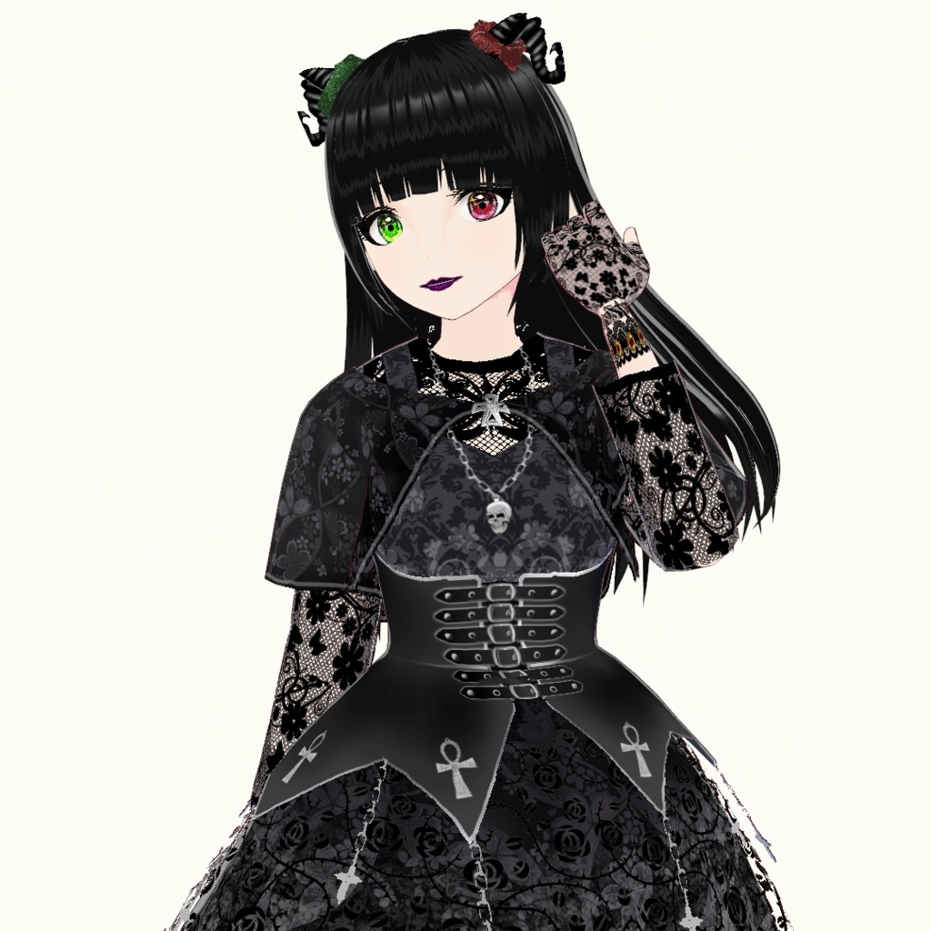 【VRoid】ゴスロリ衣裳&メイクセット Ver1.10
