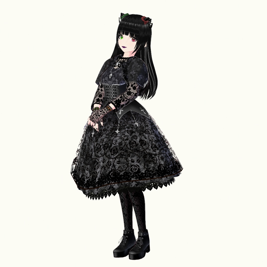【VRoid】ゴスロリ衣裳&メイクセット Ver1.10