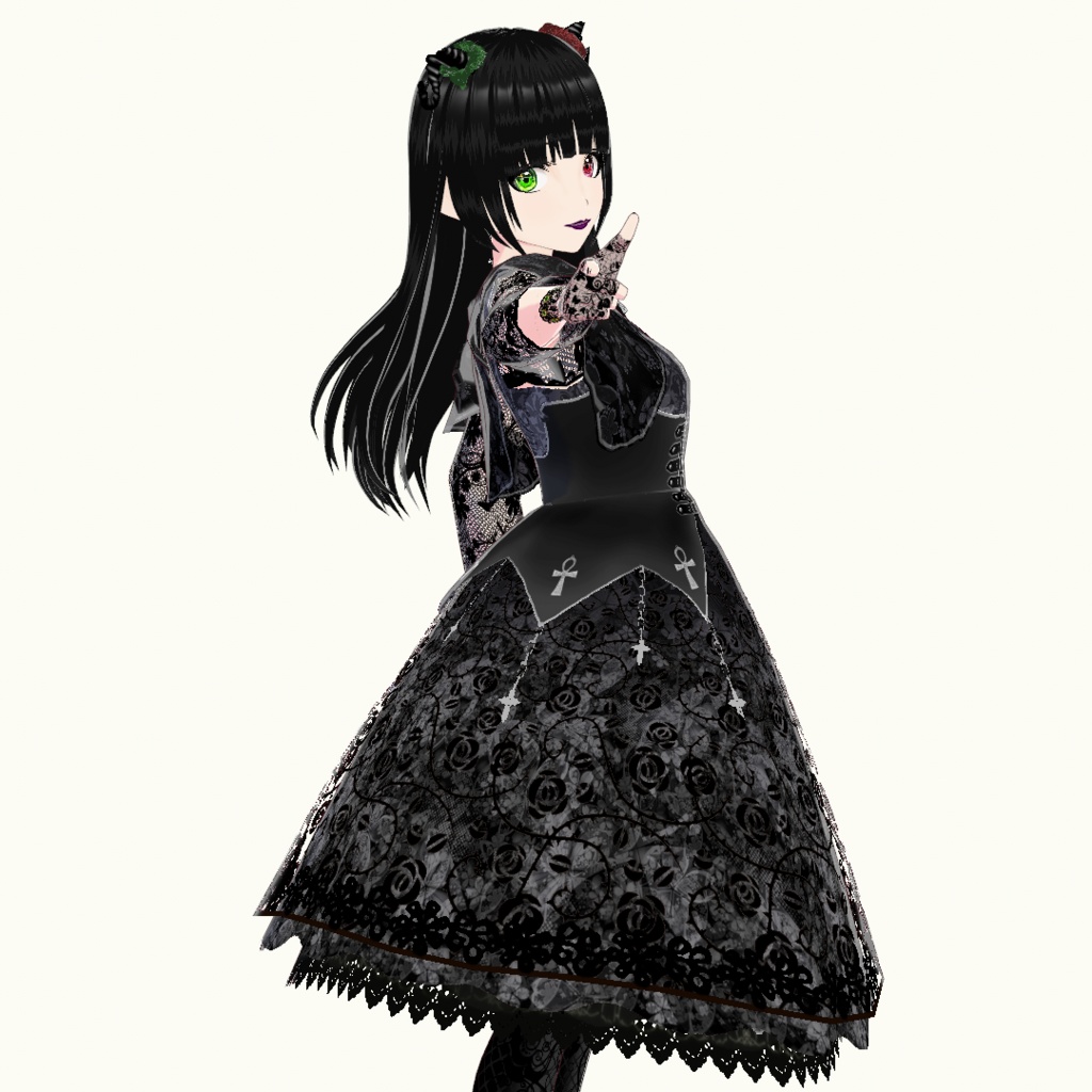 【VRoid】ゴスロリ衣裳&メイクセット Ver1.10