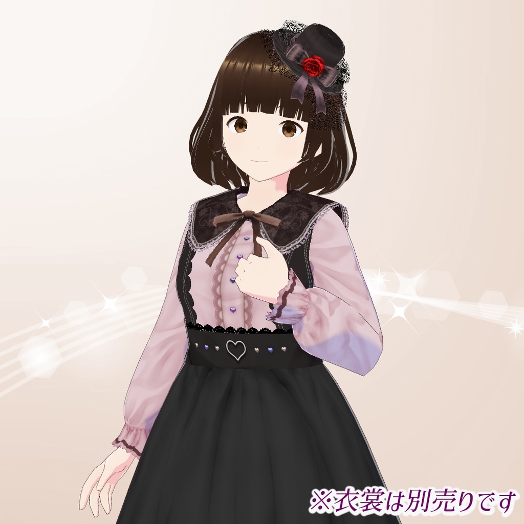 【VRoid】チュールつきミニハット